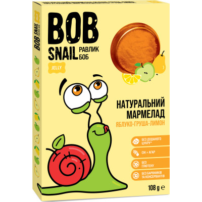 Мармелад Bob Snail Равлик Боб яблуко, груша, лимон 108 г 4820219341253 l