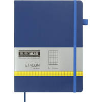 Книга записная Buromax Etalon 190x250 мм 96 листов в клетку обложка из искусственной кожи Синяя BM.292160-02 l