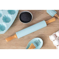 Качалка Ardesto Tasty baking 43,5 см Silicon/Wood Tiffany Blue (AR2323T) m