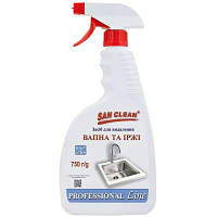 Спрей для чистки ванн San Clean Prof Line для удаления извести и ржавчины 750 г (4820003544129) h