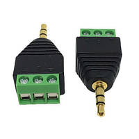 Переходник 3.5мм TRS mini-jack джек папа - клеммники 3pin ASN