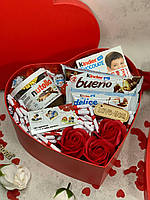 Подарочный бокс для девушки с мыльными розами коробка со сладостями на подарок ко дню Святого Валентина Adore