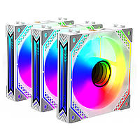 2E Gaming Корпусний вентилятор Air Cool ACF120MB-ARGB, 3x120мм, 2000rpm, 4pin PWM +5VARGB, 20.5dBa, білий Baumar - Порадуй Себе