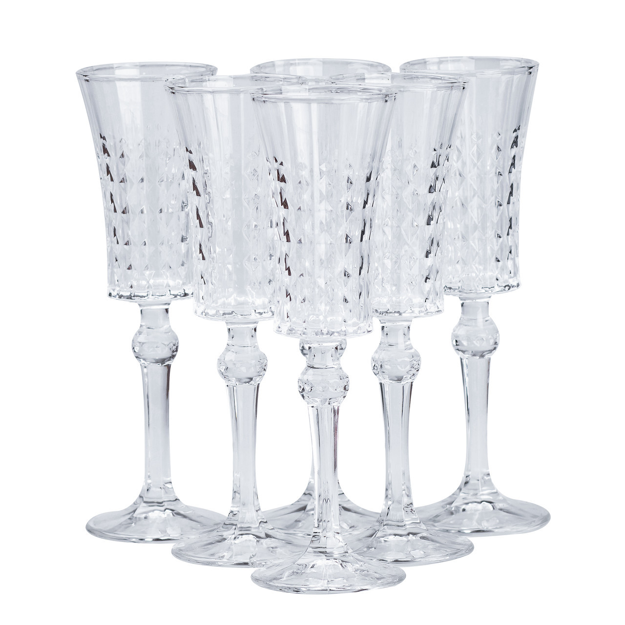 Набір келихів для шампанського 6 шт по 150 мл прозорий HP4156, фото 1