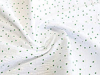 Ткань Коттон кринкл мелкие цветочки, белый