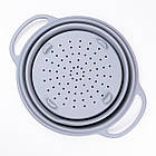 Друшляк 2.6 л силіконовий складаний з ручками 2.6 л Сірий HP34544G, фото 3