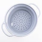 Друшляк 2.6 л силіконовий складаний з ручками 2.6 л Сірий HP34544G, фото 4