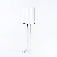 Подсвечник декоративный прозрачный стеклянный высокий 26 см - подсвечник на одну большую свечу