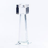 Подсвечник стеклянный 20.5 (см) геометрический высокий квадратный на 1 свечу