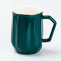 Чашка керамічна для чаю та кави 400 мл універсальна, зелена. Чашка керамічна Fine Ceramics 400 мл, зелена