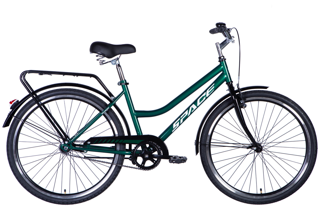 Велосипед сталь 26" SPACE VOYAGER (049) гальмівна рама-17" зелений з багажником задн St з крылом St 2024 Velo