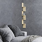 Полиця в кут з дерева, книжкова кутова поличка "змійка" на стіну для кімнати і кухні, фото 2