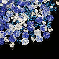 Бусины чешское стекло Preciosa 92-Mix-Flower7-Blue, 1 уп (25 г) (BUS-036611)