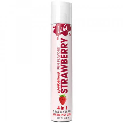 Лубрикант зі смаком полуниці Wet Strawberry зі зігріваючим ефектом, 30 мл, фото 2
