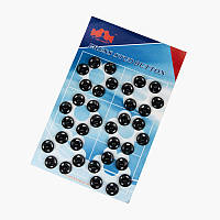 Кнопки пришивные металлические, Черные, 10 мм, 1 набор (36 шт) (SEW-054989)