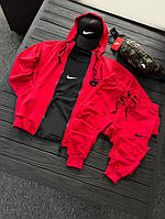 Комплект костюм Nike + бананка та кепка колір червоний, чорний.