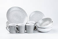 Столовий сервіз тарілок та чашок на 4 персони керамічний чашки 400 мл