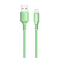 Дата кабель USB 2.0 AM to Lightning 1.0m soft silicone green ColorWay CW-CBUL042-GR l