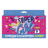 Мел 1 вересня цветной 9 шт, JUMBO "Cool girl" 400409 l