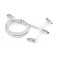 Дата кабель USB 2.0 AM to Lightning + Micro 5P + Type-C 1.0m Cablexpert CC-USB2-AMLM32-1M-W l