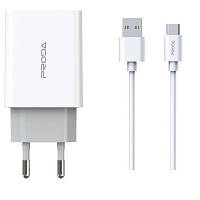 Зарядное устройство Proda PD-A28a 2хUSB 2.4A + USB Type-C 1.0m PD-A28c-WH l