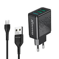 Зарядное устройство Grand-X CH-60T 2USB 5V 3,1A + cable Type-C CH-60T l