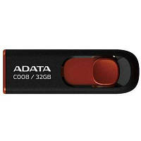 USB флеш наель ADATA 32Gb C008 black+red AC008-32G-RKD l