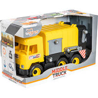 Спецтехника Tigres Авто "Middle truck" мусоровоз желтый в коробке 39492 l