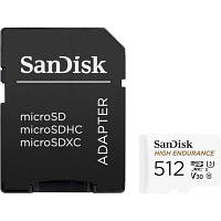 Карта памяти SanDisk 512GB microSDXC High Endurance UHS-I U3 V30 + SD adapter SDSQQNR-512G-GN6IA l