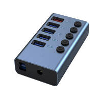 Концентратор Dynamode 5 ports USB3.0 to 4*USB3.0+2.4А Power Adapter 2.5A/12V DM-UH-P405-G l