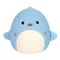 Squishmallows Fuzzamallows Medium Plush Davie Blue Shark синяя акула талисман 30 см (7735908)