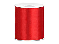PartyDeco лента декоративная атласная красная 100 мм 25 м (6470743)