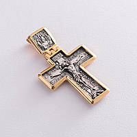 Серебряный крестик с позолотой Распятие 131930 Оникс EM, код: 6732195