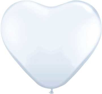 PartyDeco, повітряні кульки, у формі серця, білі, 23 см, 100 шт.