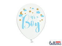 PartyDeco Gender Reveal Party воздушные шары латексные It s a Boy белые 30 см 50 шт. (6469400)