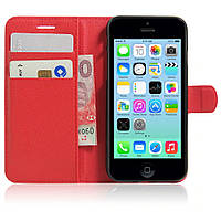 Чехол-книжка Litchie Wallet для Apple iPhone 5 5S SE Красный (hub_pHuV90001) EV, код: 955502