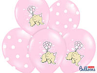 PartyDeco шары латексные слоник украшения для девочки пастельные светло-розовые 30 см 50 шт. (6469436)