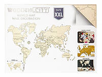 Деревянный город карта мира деревянная размер XXL 3D-пазл (6588702)