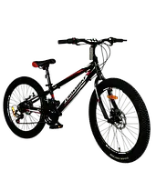 Велосипед CrossBike 24" Spark D-Al 2022 Рама 11" black-red