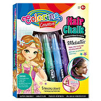 Colorino меловая пастель для волос девочек 5 цветов металлик (6497748)