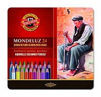 Koh-I-Noor Mondeluz акварельные карандаши металлическая упаковка 24 цвета (6776699)