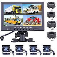 Парковочная система с 4-мя камерами заднего вида для грузовых авто Podofo M1810 | 4 канала, 12V-24V