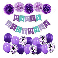 Воздушный шар день рождения фиолетовое украшение (6846235)