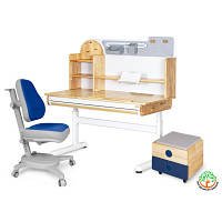 Парта с креслом Mealux Timberdesk L (парта+кресло+тумба) синий (BD-690 L+ box BD 920-2 BL+Y-110 DBG)