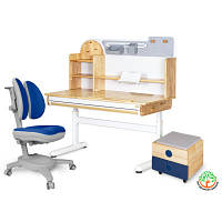 Парта с креслом Mealux Timberdesk L (парта+кресло+тумба) (BD-690 L+ box BD 920-2 BL+Y-115 DGB)