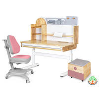 Парта с креслом Mealux Timberdesk L (парта+кресло+тумба) (BD-690 L+ box BD 920-2 PN+Y-110 DPG)