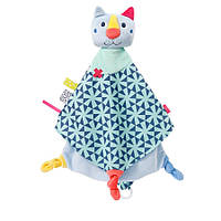 BabyFehn Colorful Friends первая мягкая игрушка одеяло с держателем для соски Котенок (6802286)