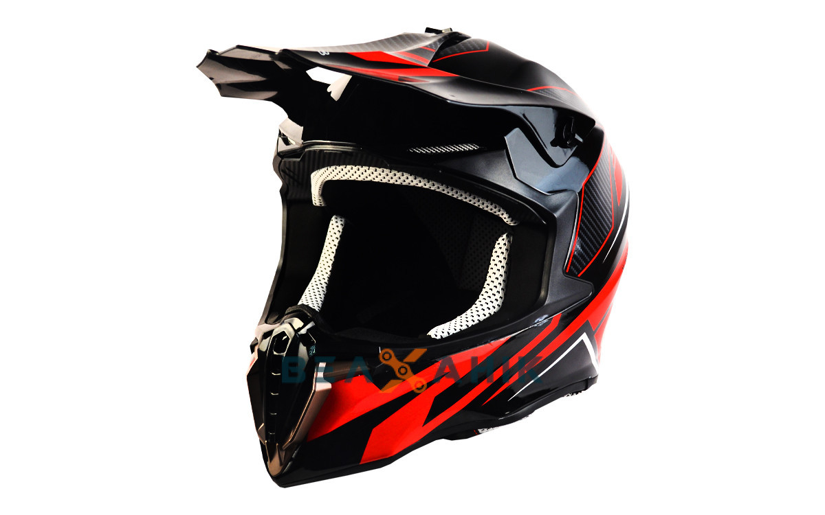 Шолом (кросовий) ExDrive EX-806 Dazing червоно-чорний глянець [M], фото 1