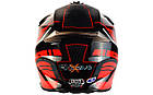 Шолом (кросовий) ExDrive EX-806 Dazing червоно-чорний глянець [M], фото 3