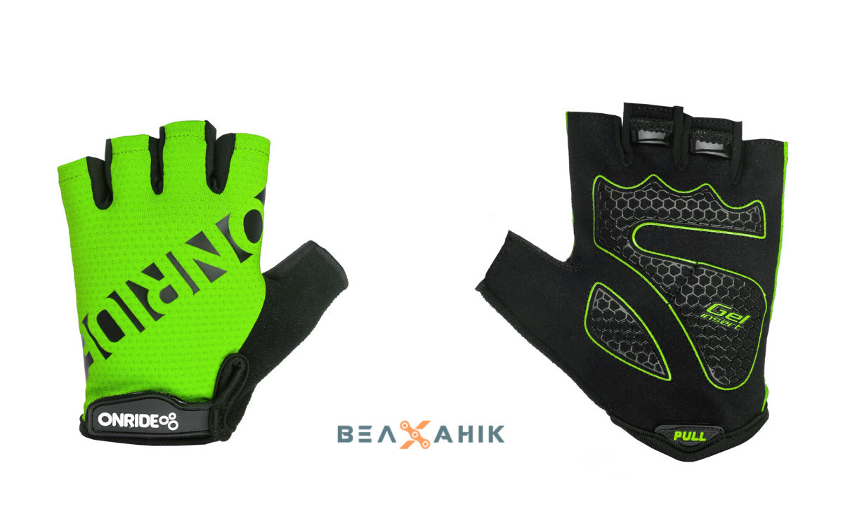 Рукавиці ONRIDE Hold 20 короткі пальці чорно-зелені [XXL]